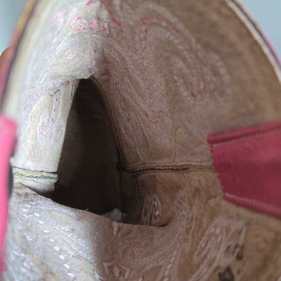 Vaquera (Mexico) Size 7 Women Genuine Leather Alligator Pink Dyed Western Boots - Picture 9 of 15